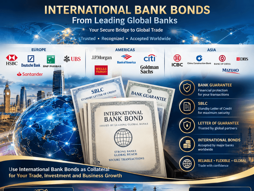 Package of 30,000 complete specifications of bank bonds for use as SBLC and bank guarantee in international transactions