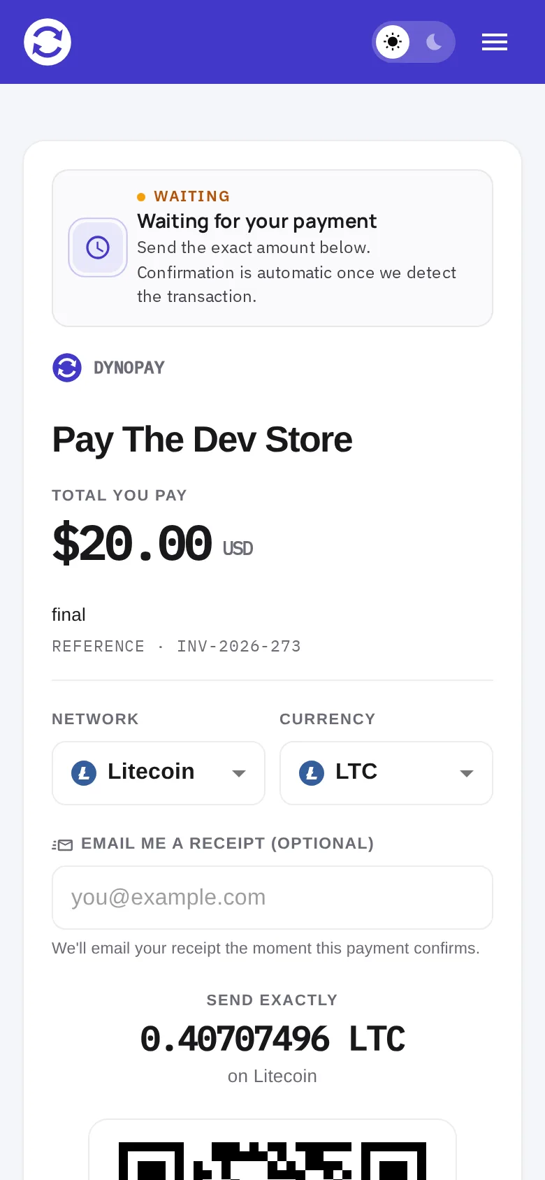Try a live checkout